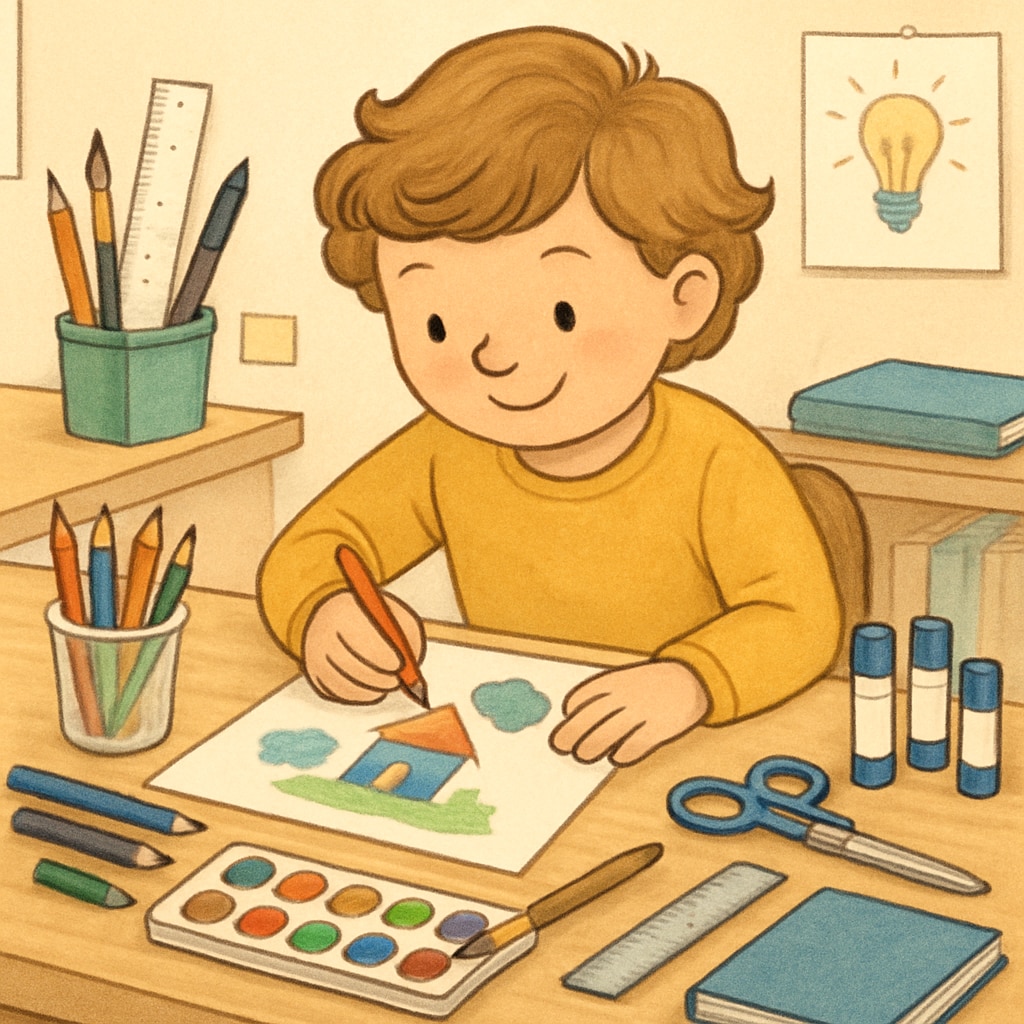 ADHD student engaging in a creative activity, demonstrating talents often overlooked by standardized testing.