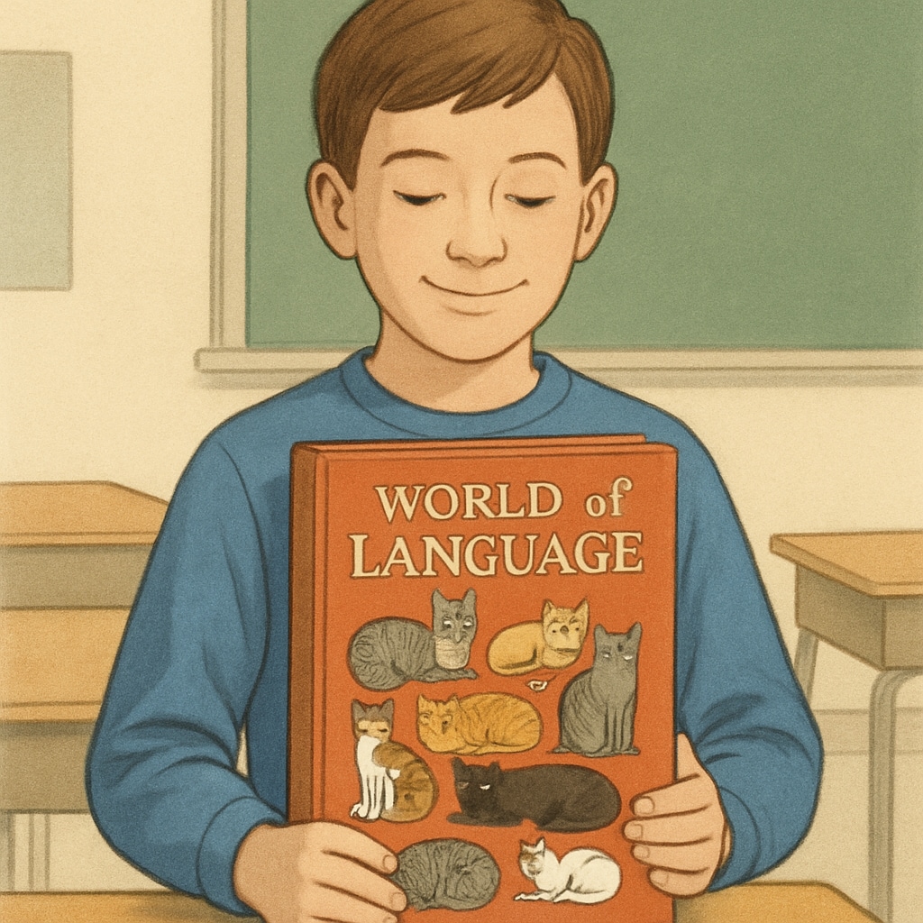A student holding the 