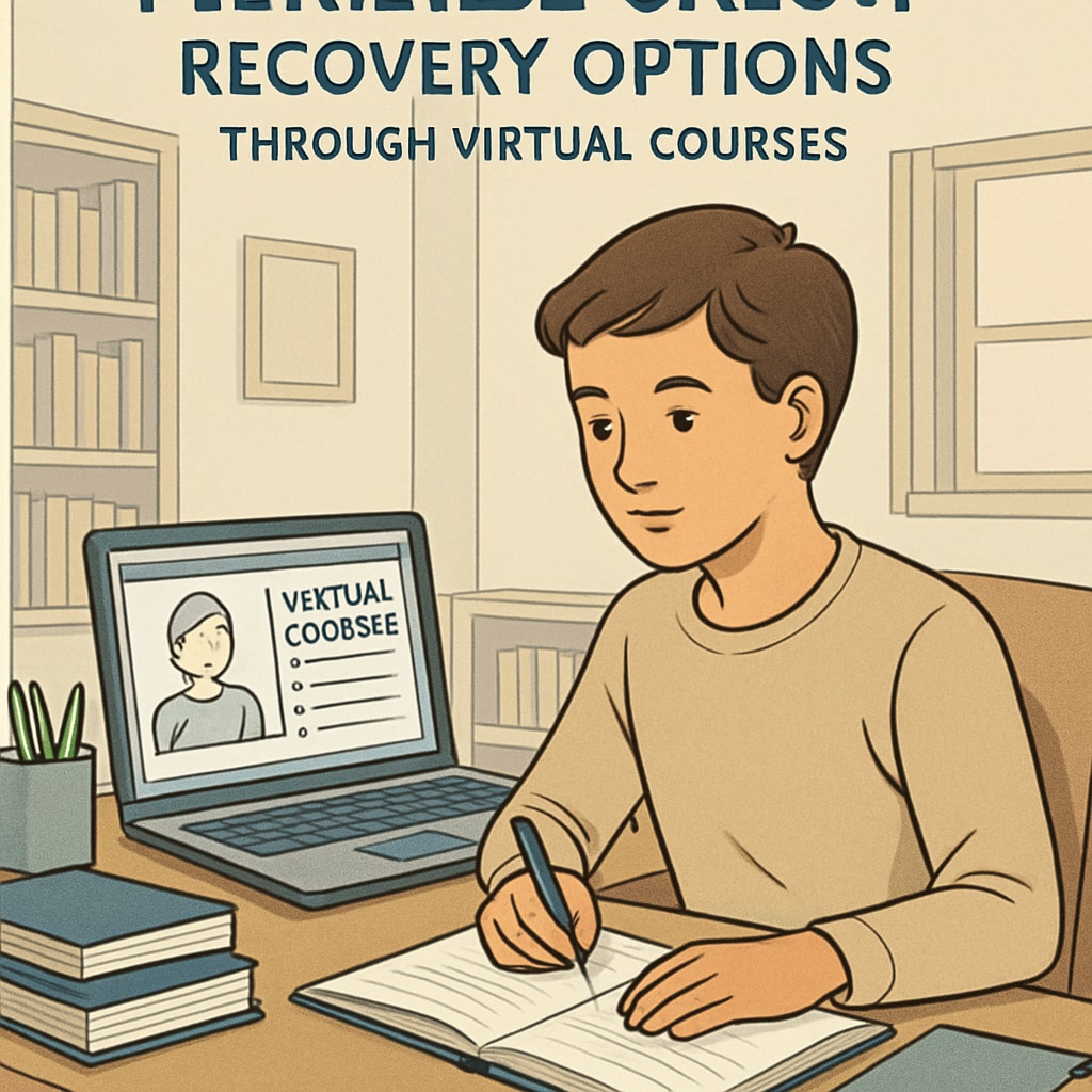 High school student studying online for credit recovery