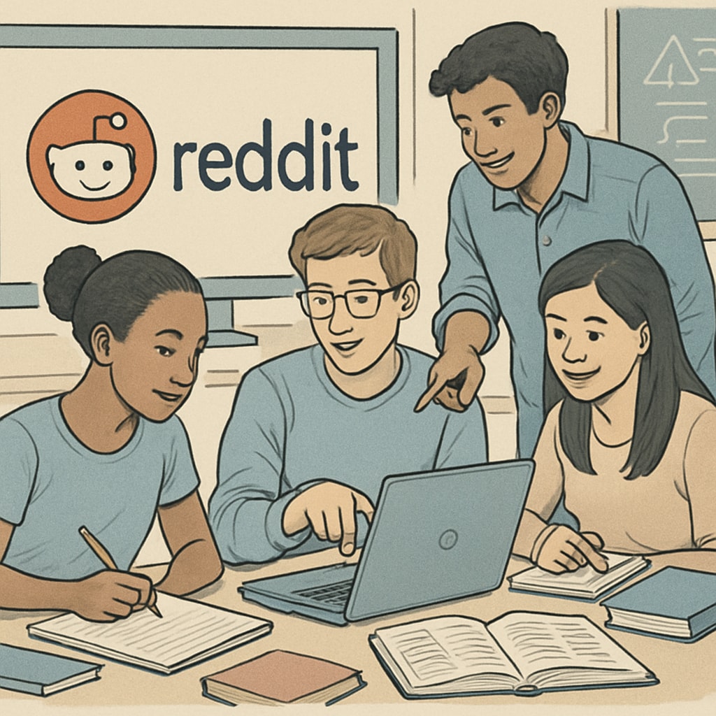 Students using Reddit subforums for academic collaboration and support.