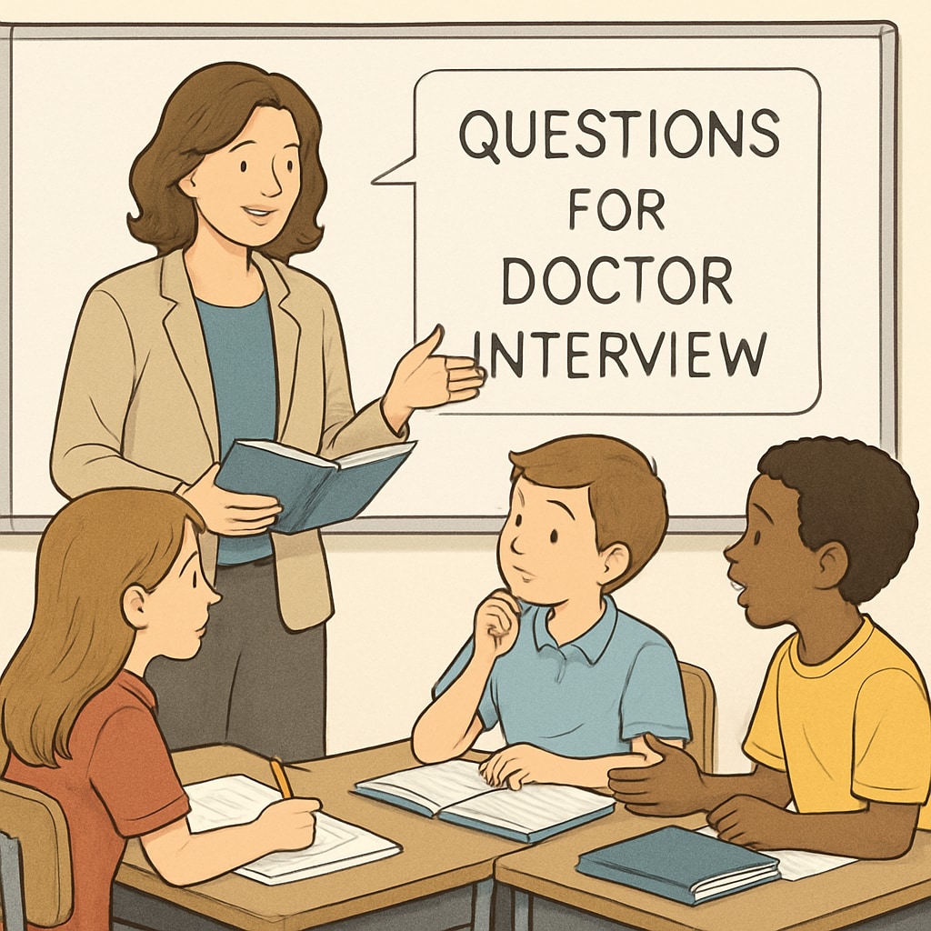 Students preparing for a doctor interview as part of a medical career exploration project.