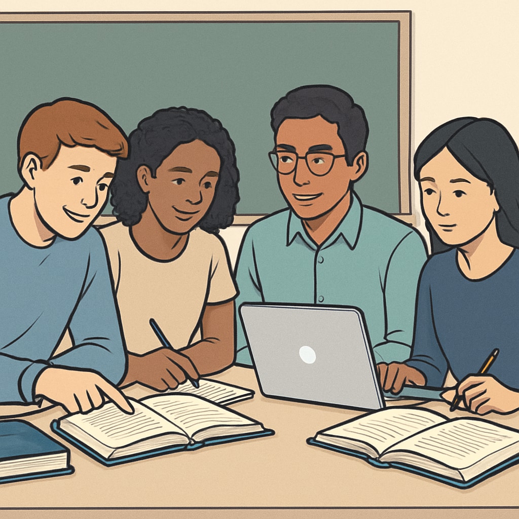 Diverse students studying, reflecting Harvard's admissions approach.