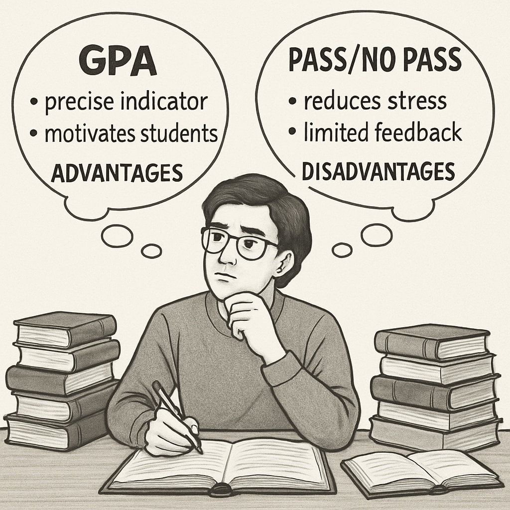 University student evaluating GPA and P/NP grading options.