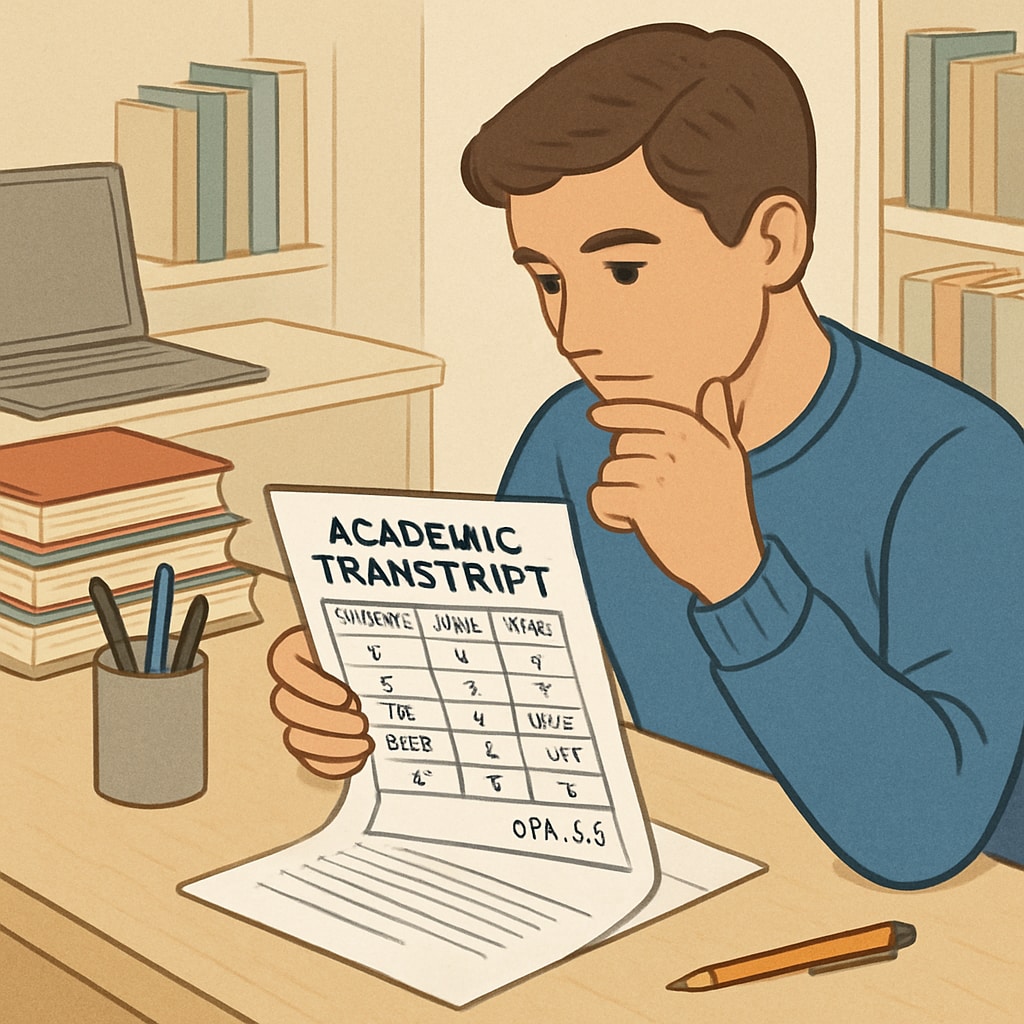College student transcript showing GPA and P/NP grades.