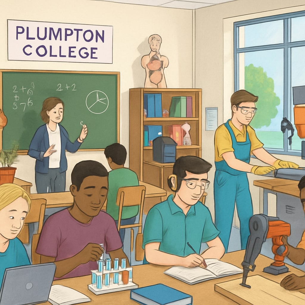 Plumpton College students studying GCSEs and vocational courses.