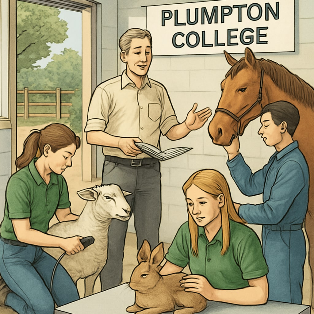 Students at Plumpton College balancing GCSEs and practical skills training.
