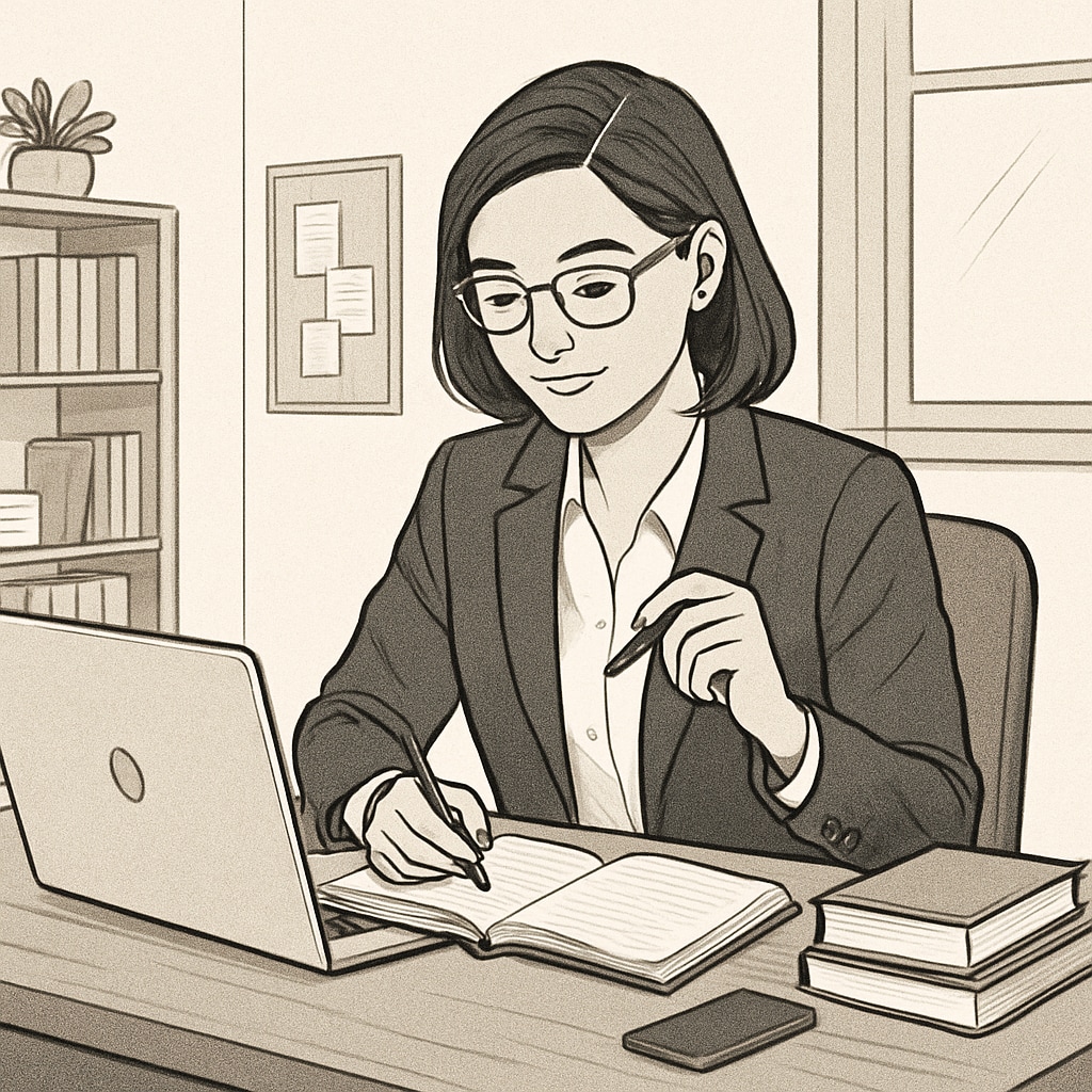 A professional studying online for an affordable bachelor’s degree.