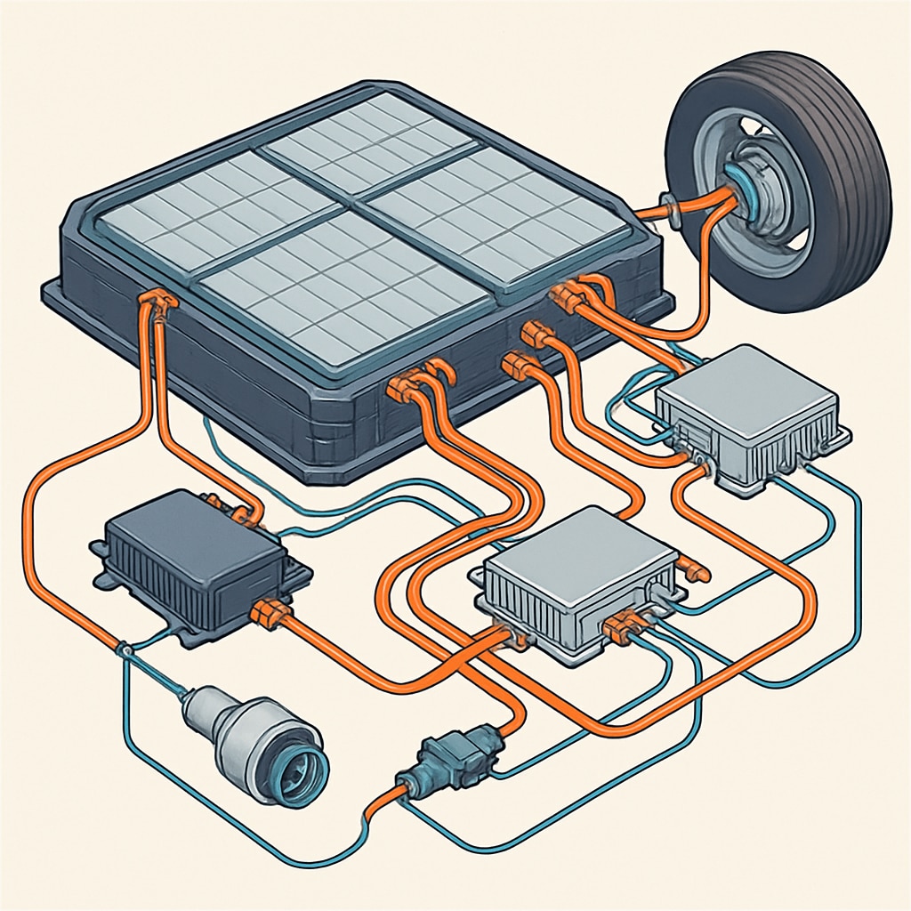 Electric vehicle battery system illustrating electrical learning in the automotive industry.