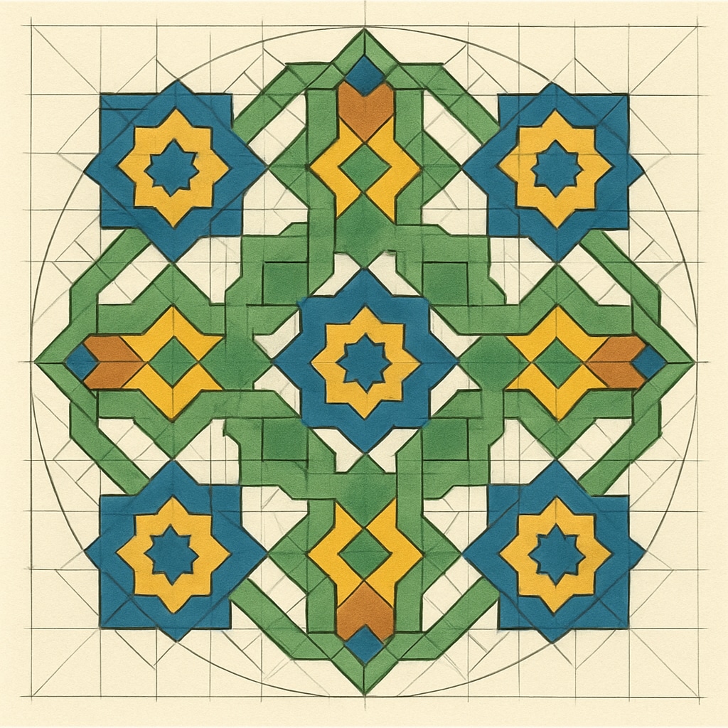 Geometric pattern inspired by Islamic art, connecting culture and high school math learning.