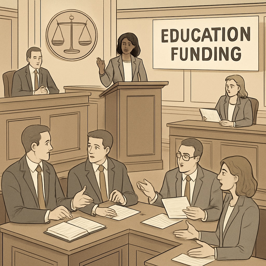 Legislative session on education funding, featuring lawmakers and policy discussions.