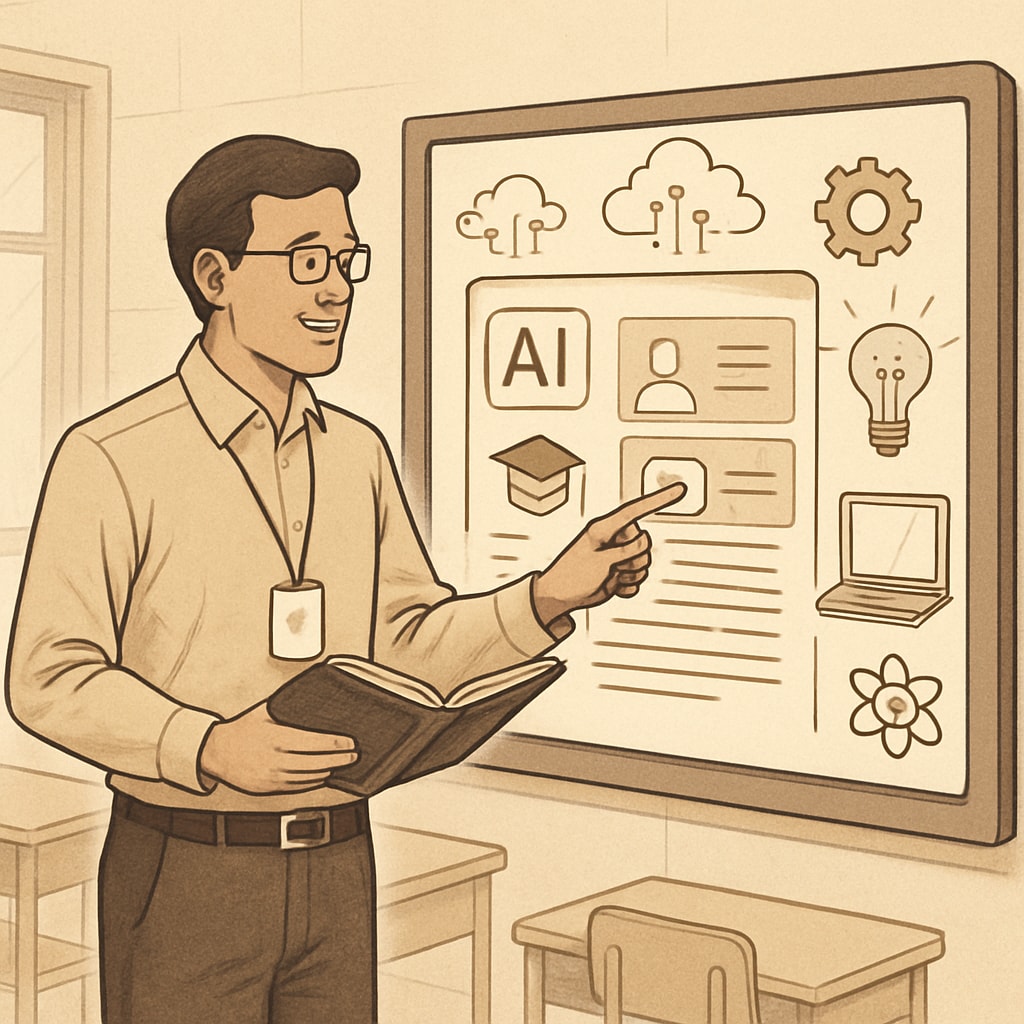 Educator learning AI teaching tools.