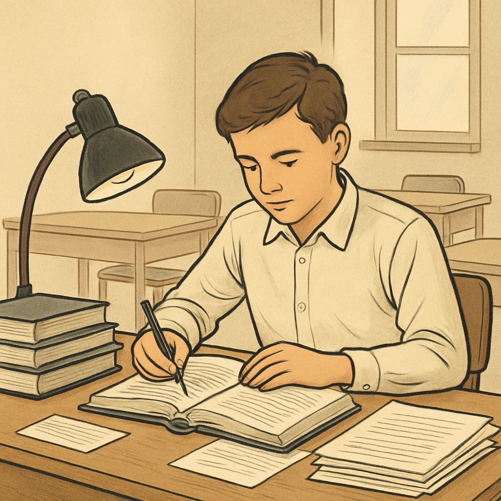 A student practicing self-paced study for online high school courses.