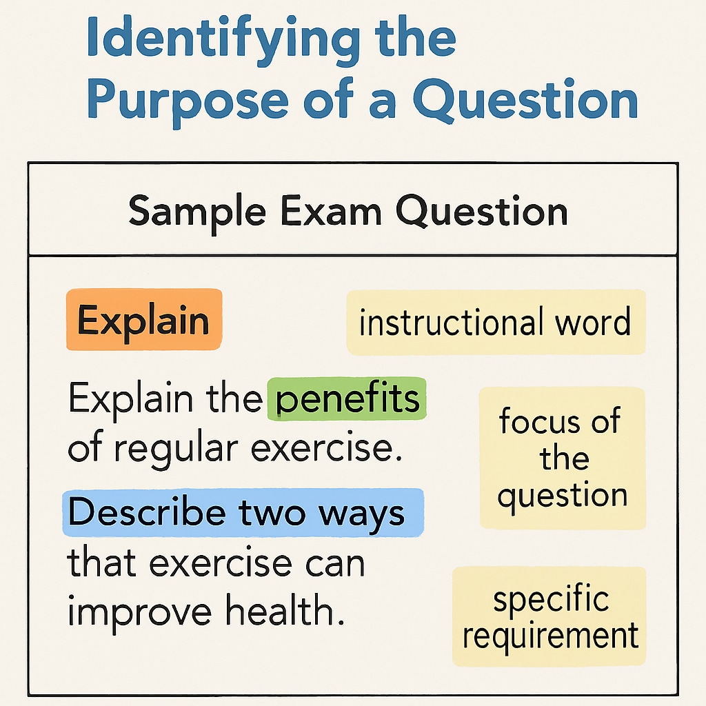 Sample Functional Skills English exam question with text purpose identification tips.
