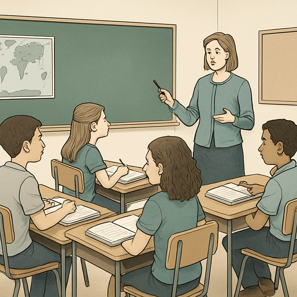 Students focused on lessons in a phone-free classroom environment.
