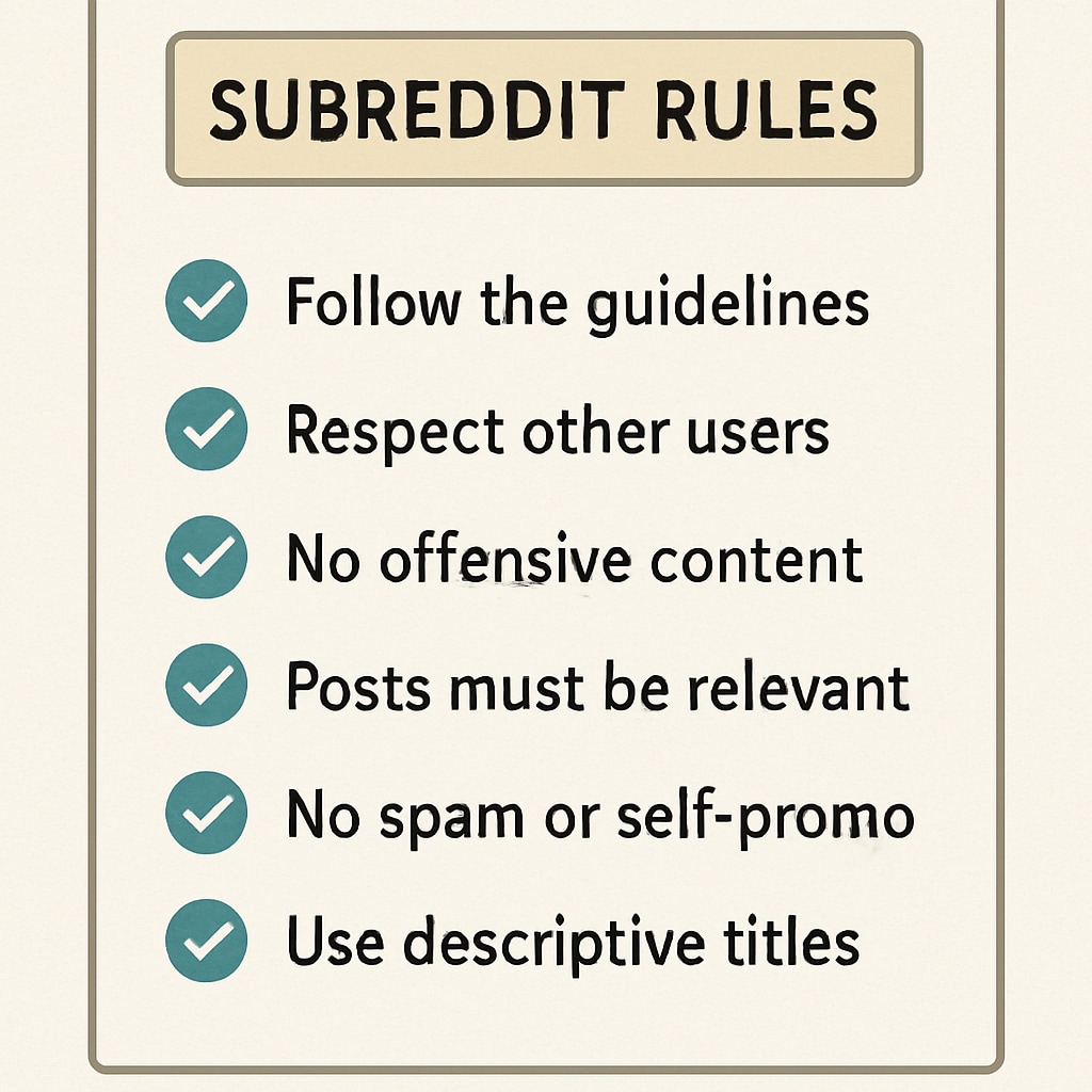 A screenshot of a typical SubReddit rules section with clear guidelines for users. Screenshot showing Reddit SubReddit rules for education communities.