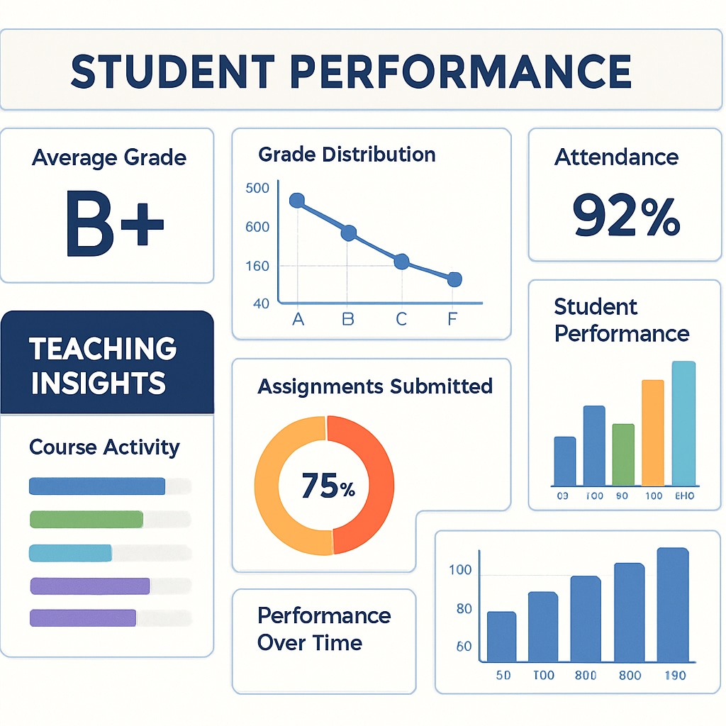A dashboard showing student performance analytics and teaching insights. EdChanger Pro dashboard with student analytics and teaching tools.