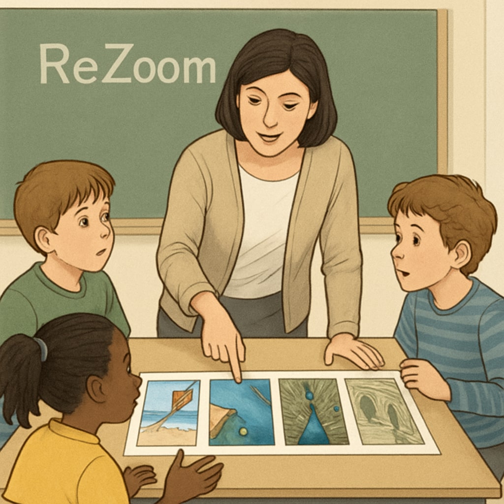 An educator assisting students during a ReZoom activity.