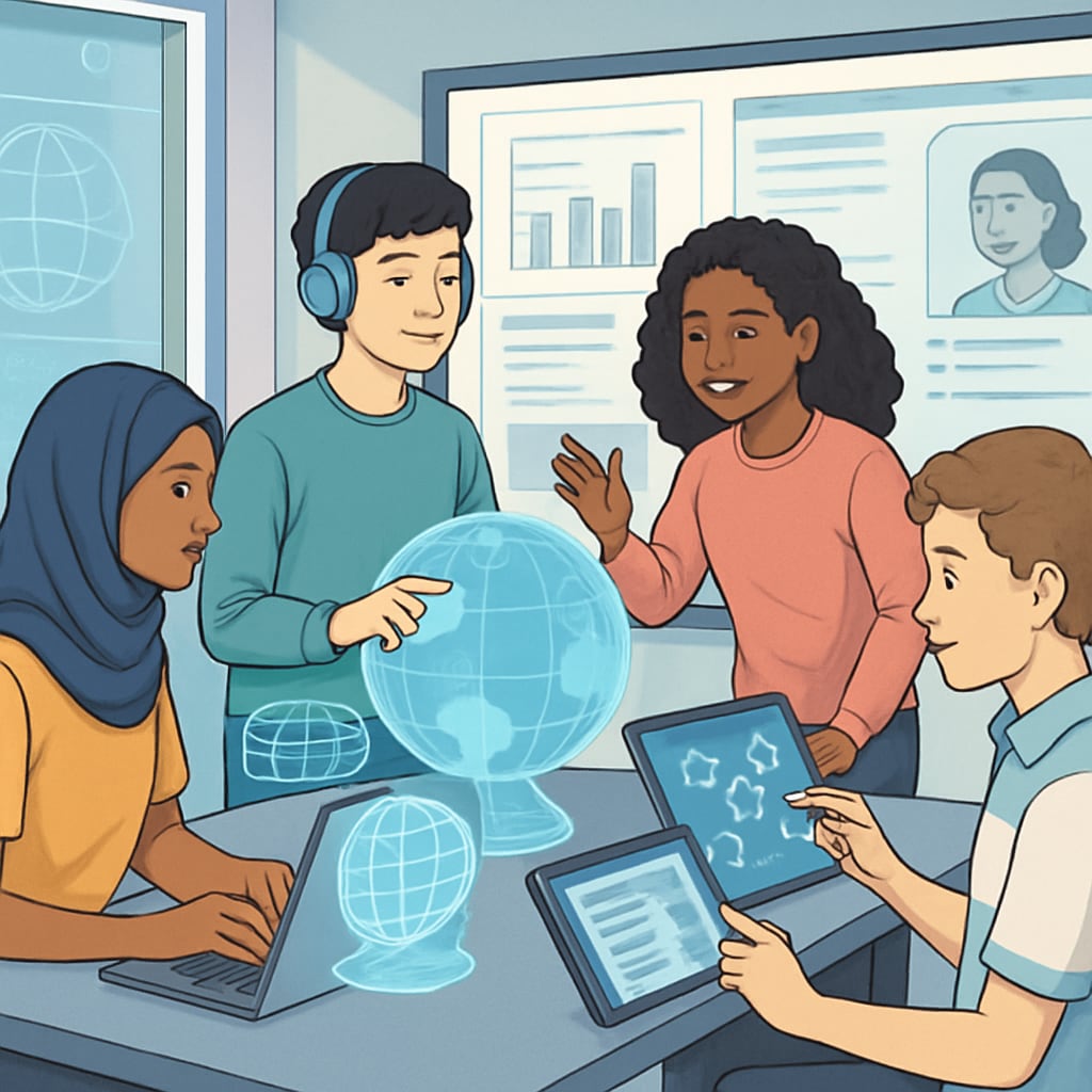 Global collaboration in education through virtual classrooms and advanced technology
