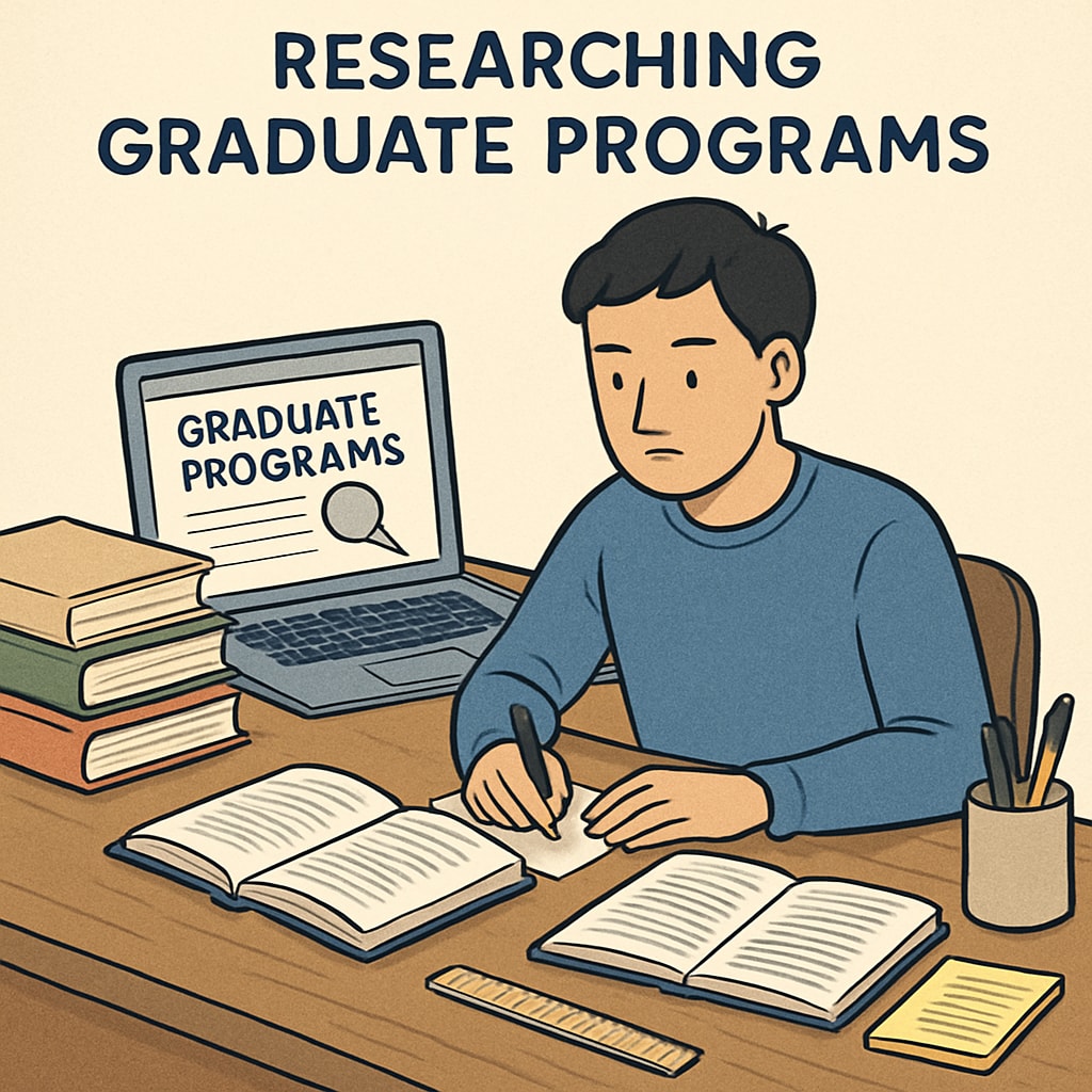 A student browsing information about graduate programs, symbolizing the application process for a U.S. master’s degree.