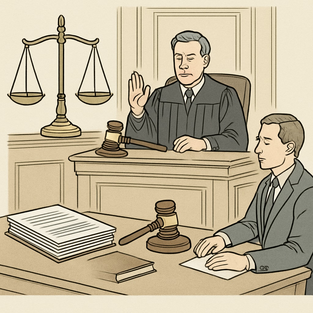 Courtroom scene for action against school board member with child abuse history