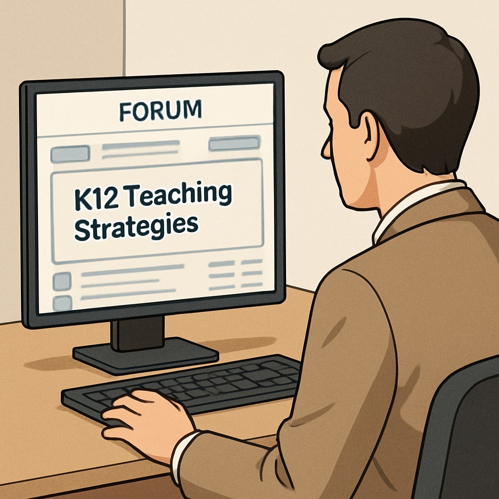 Teacher exploring K12 Teaching Strategies subsection in an educational network.