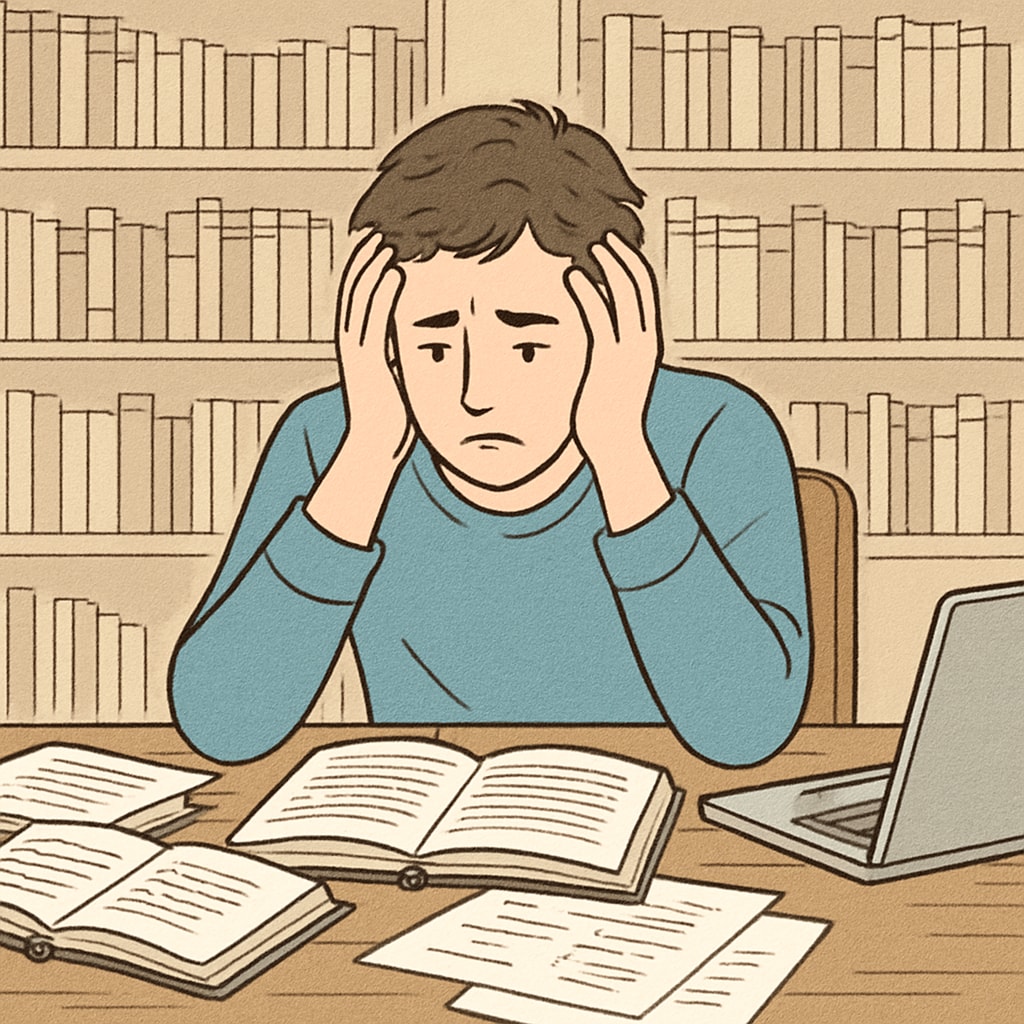 Student overwhelmed by plagiarism accusations in their academic journey.