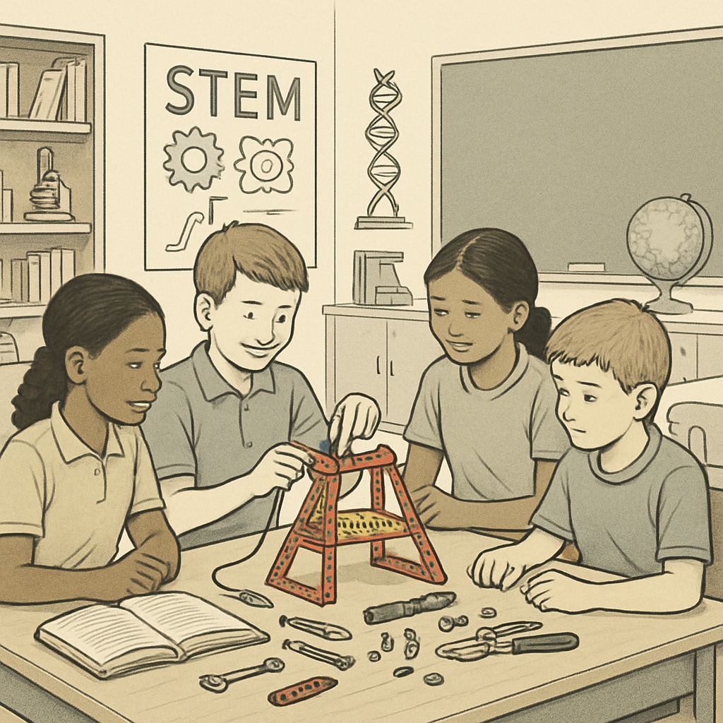 Gifted students participating in a STEM activity, showcasing their talent and focus.