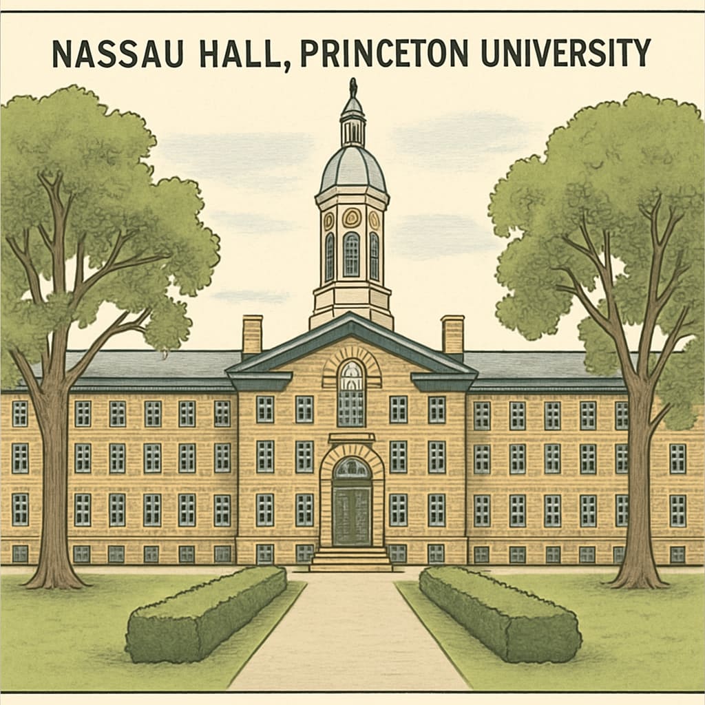 Princeton University's Nassau Hall, symbolizing Ivy League prestige.