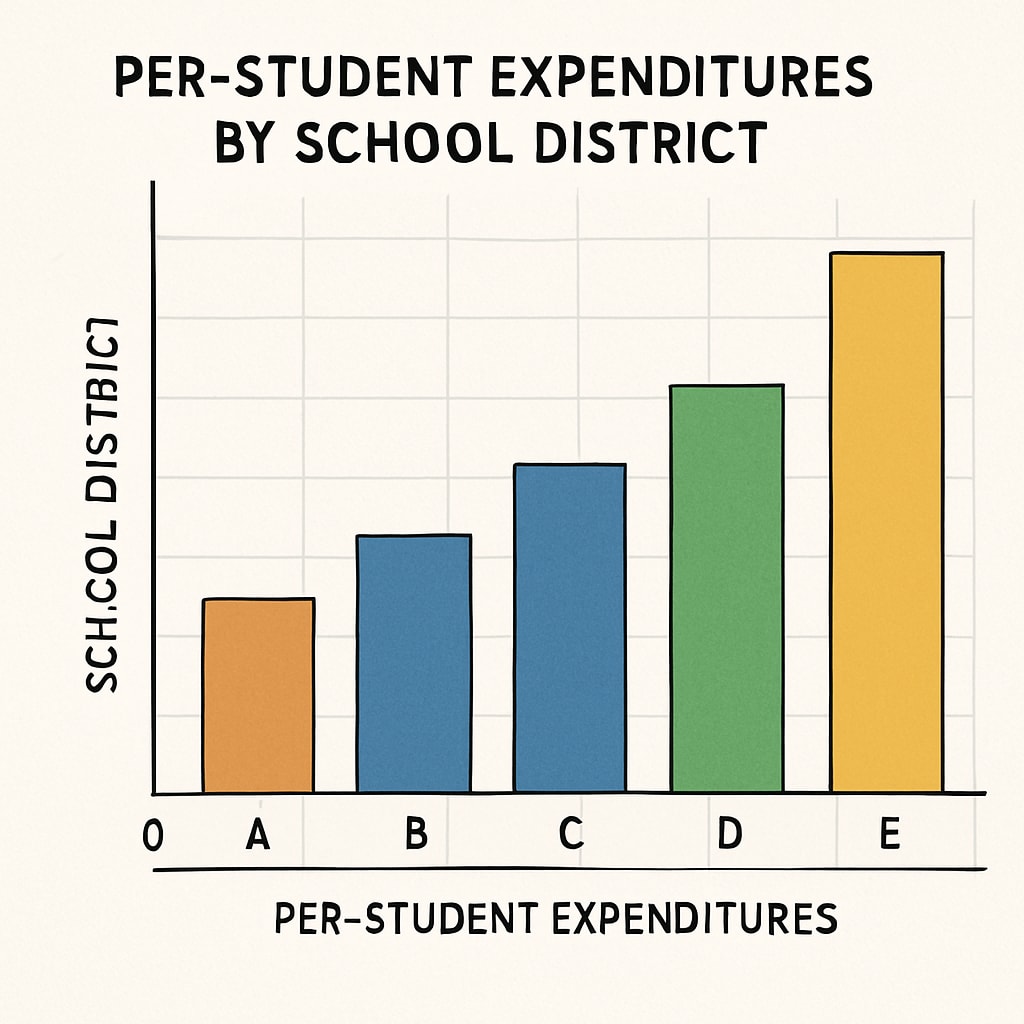Bar graph showing disparities in K12 education spending per student