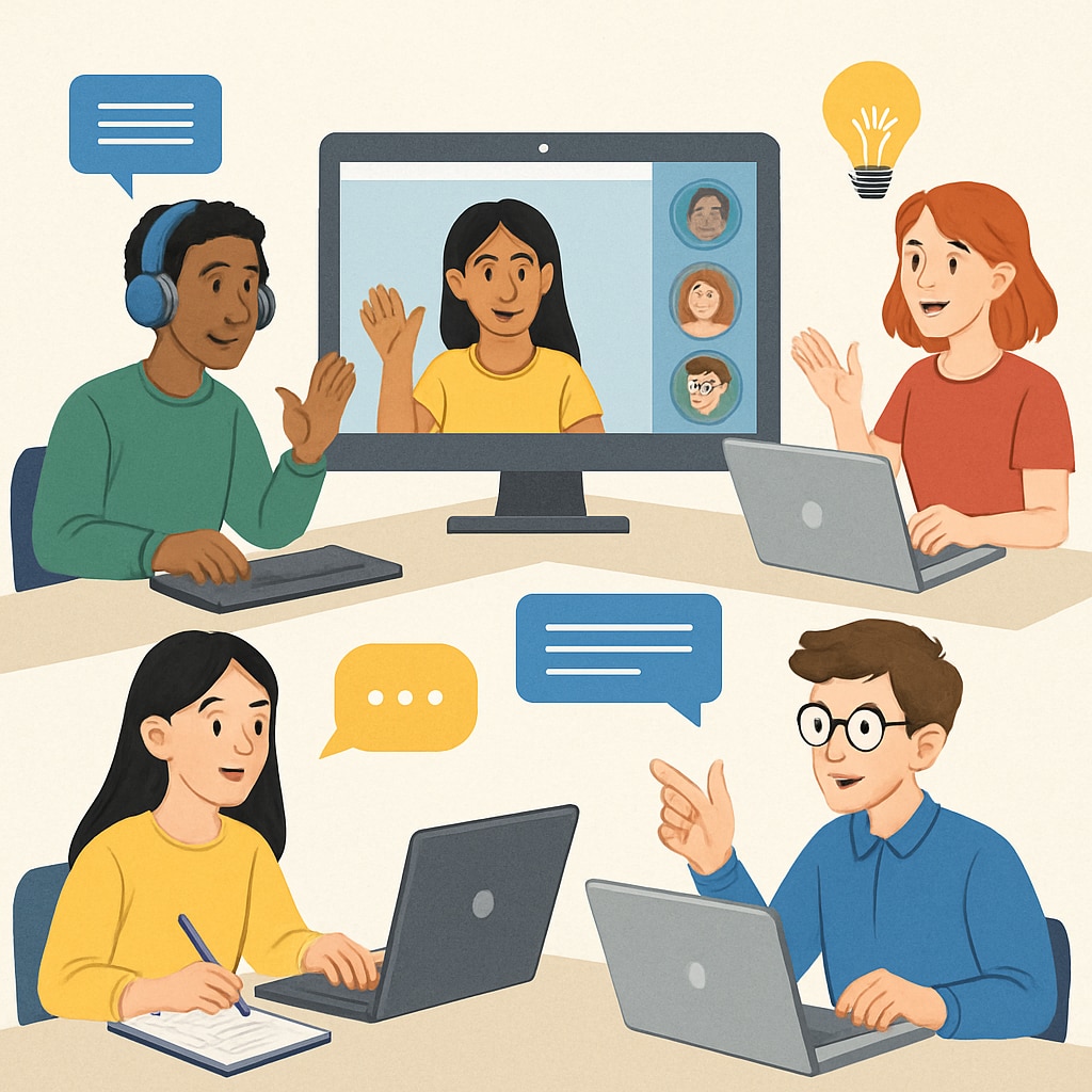 Nursing students engaging in an online learning group on Discord.