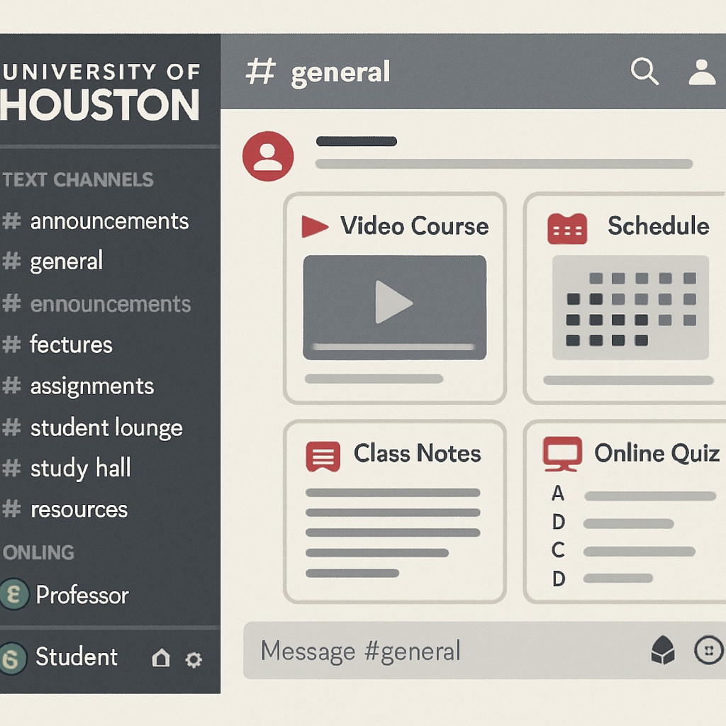 Discord server for academic collaboration at the University of Houston.