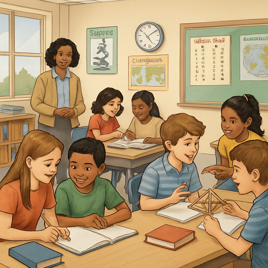 Students in a classroom setting, emphasizing year-round schooling benefits.