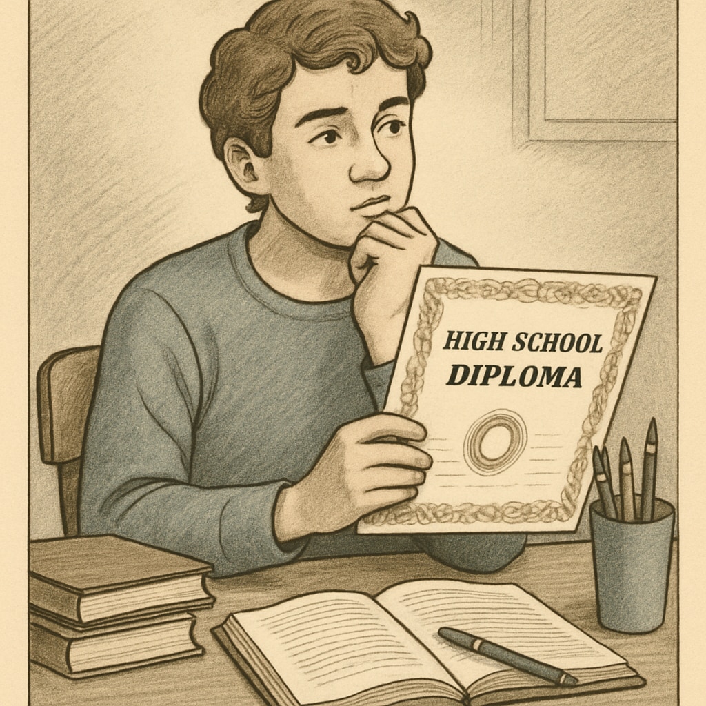 A student reflecting on their modified high school diploma and its implications.