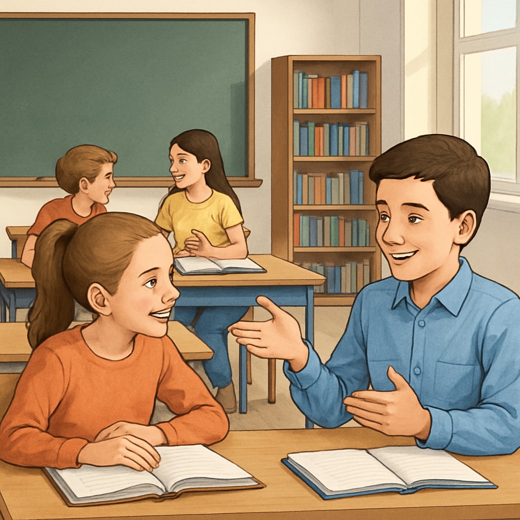 A classroom emphasizing interaction without mobile phones to promote school safety and learning freedom.