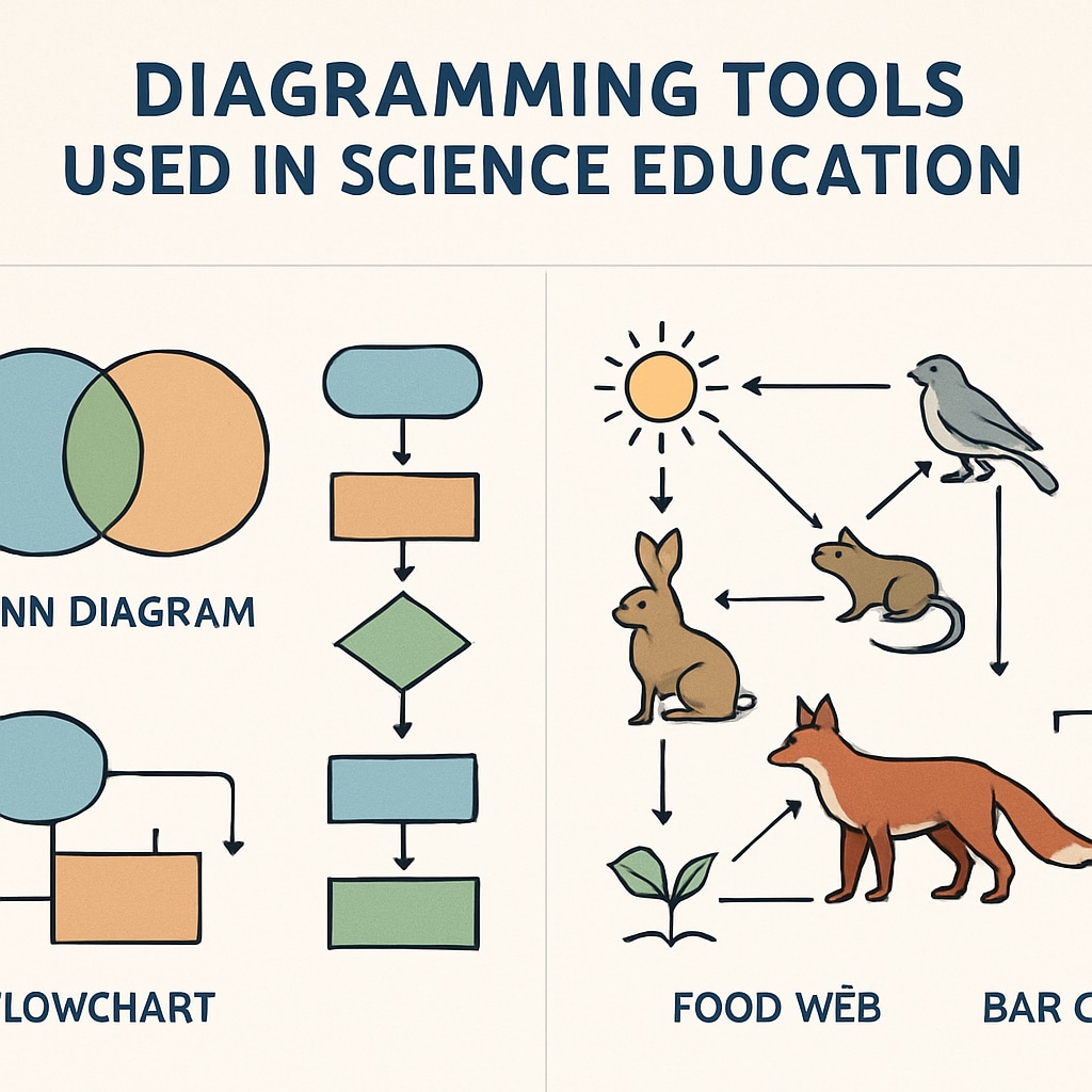 Comparison of 7 tools for creating experiment diagrams for science teaching.