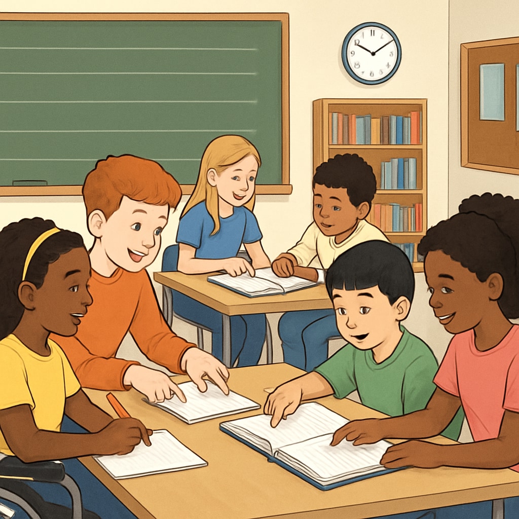 Diverse students in a collaborative learning environment representing ability-focused education.