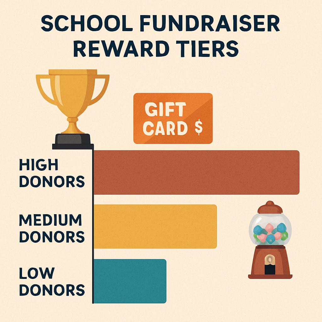 Reward tiers in school fundraisers highlighting economic gaps.