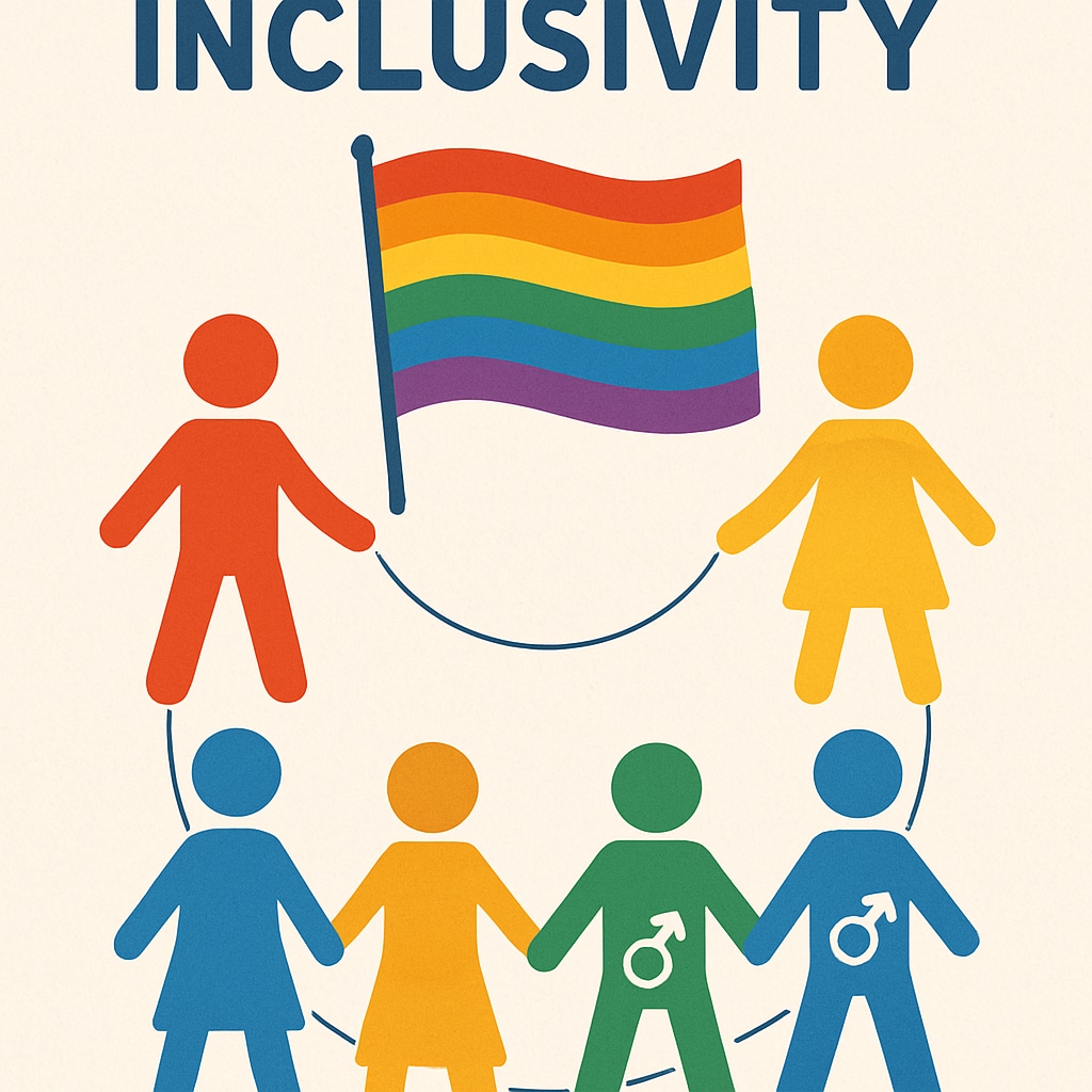 Inclusivity symbol showing diverse gender identities, tied to transgender students' challenges.