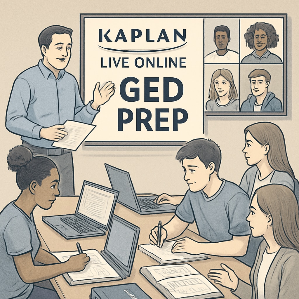 Kaplan GED prep session with live instructors