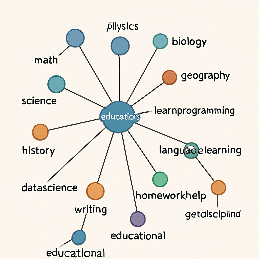 Diagram showing interconnected educational subreddits on Reddit.