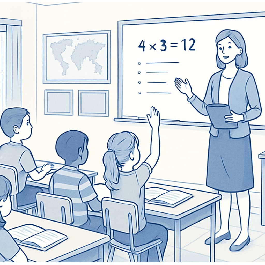 Students participating in a structured learning session in a classroom setting.