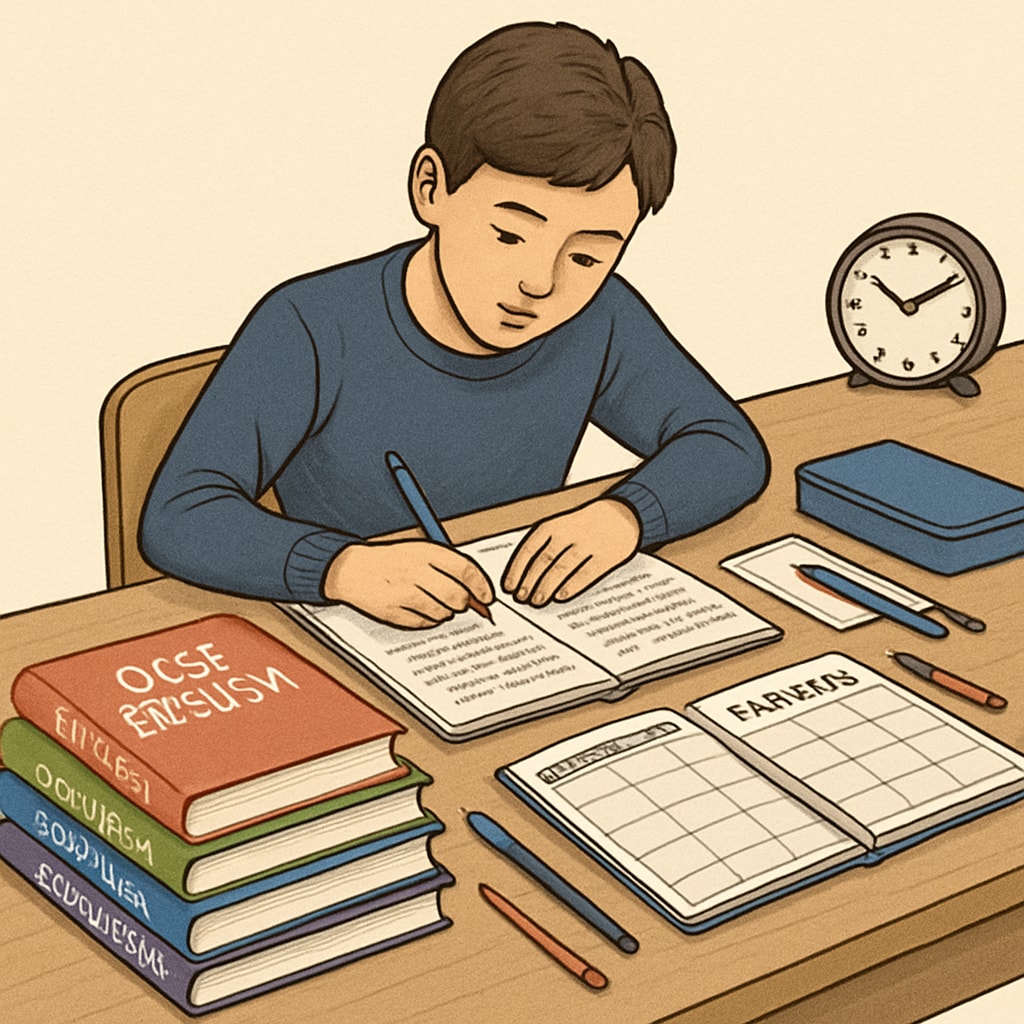 Student managing time effectively for GCSE exams and Plumpton College studies.