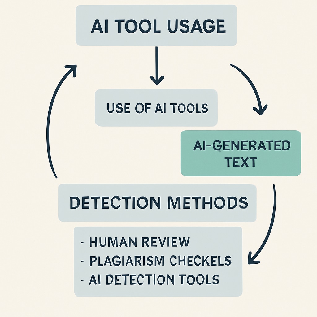 A visual representation of the interaction between AI tools and detection strategies.