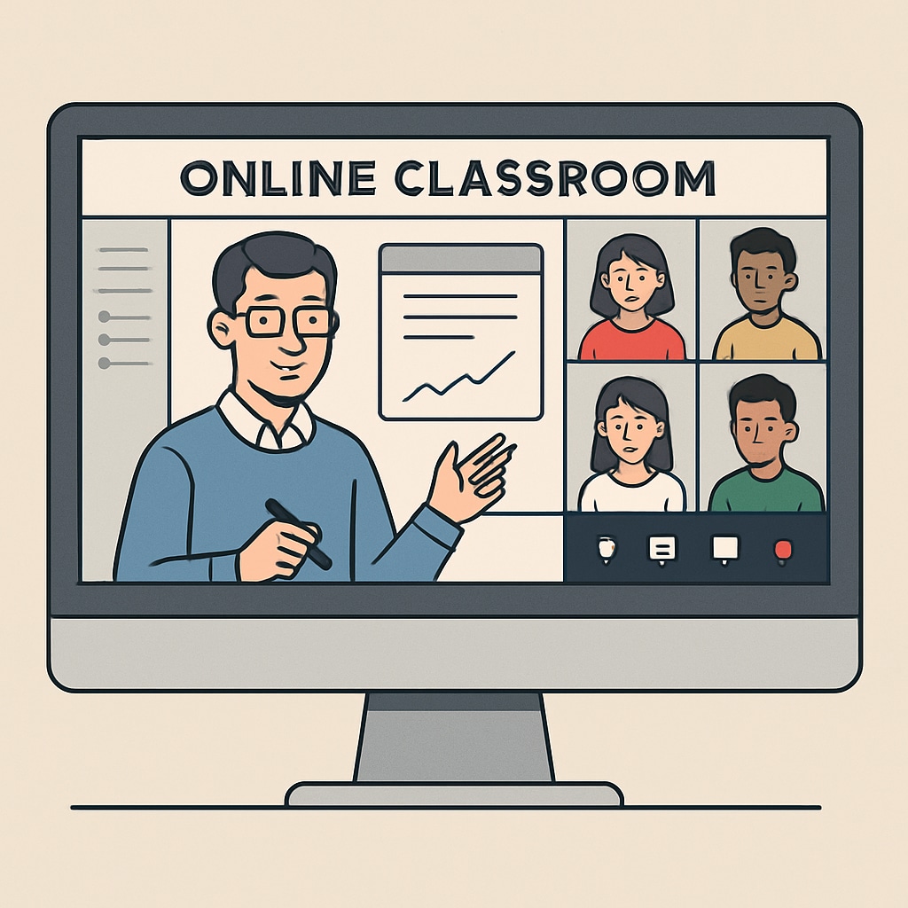 An online classroom setup in a public online school.