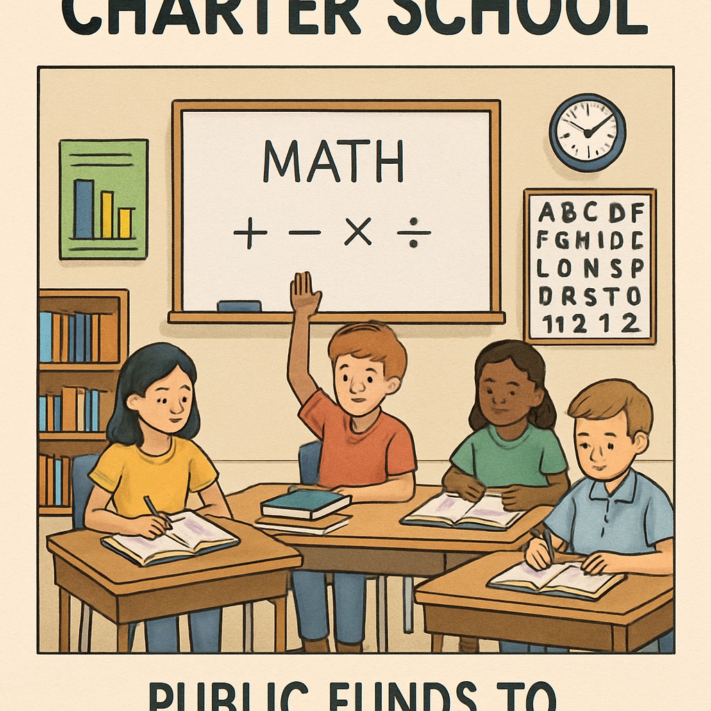 Charter school students in a classroom, showing the impact of privatization.