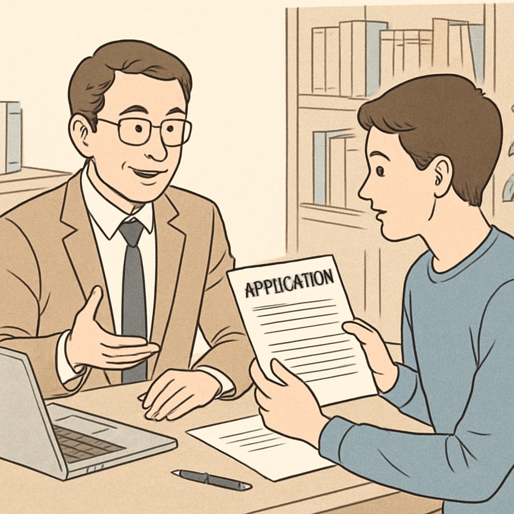 Study abroad agency consultant assisting with U.S. master's application.