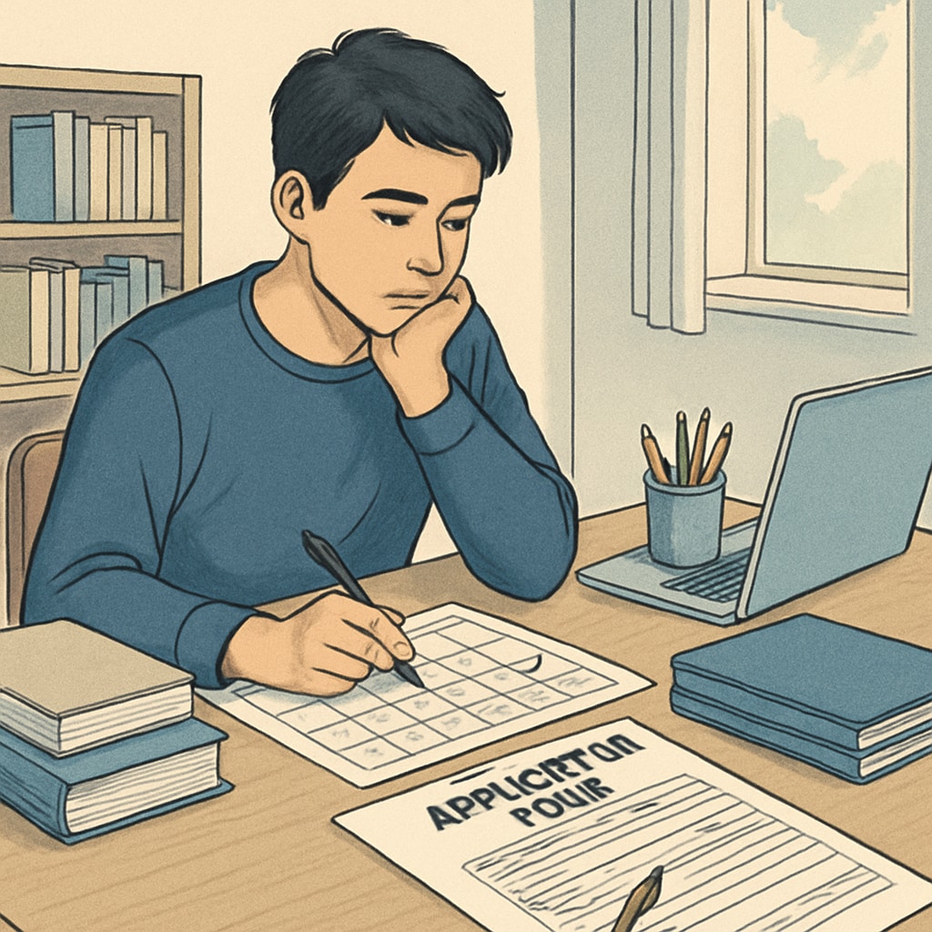 Planning a U.S. master’s application with a calendar and forms.