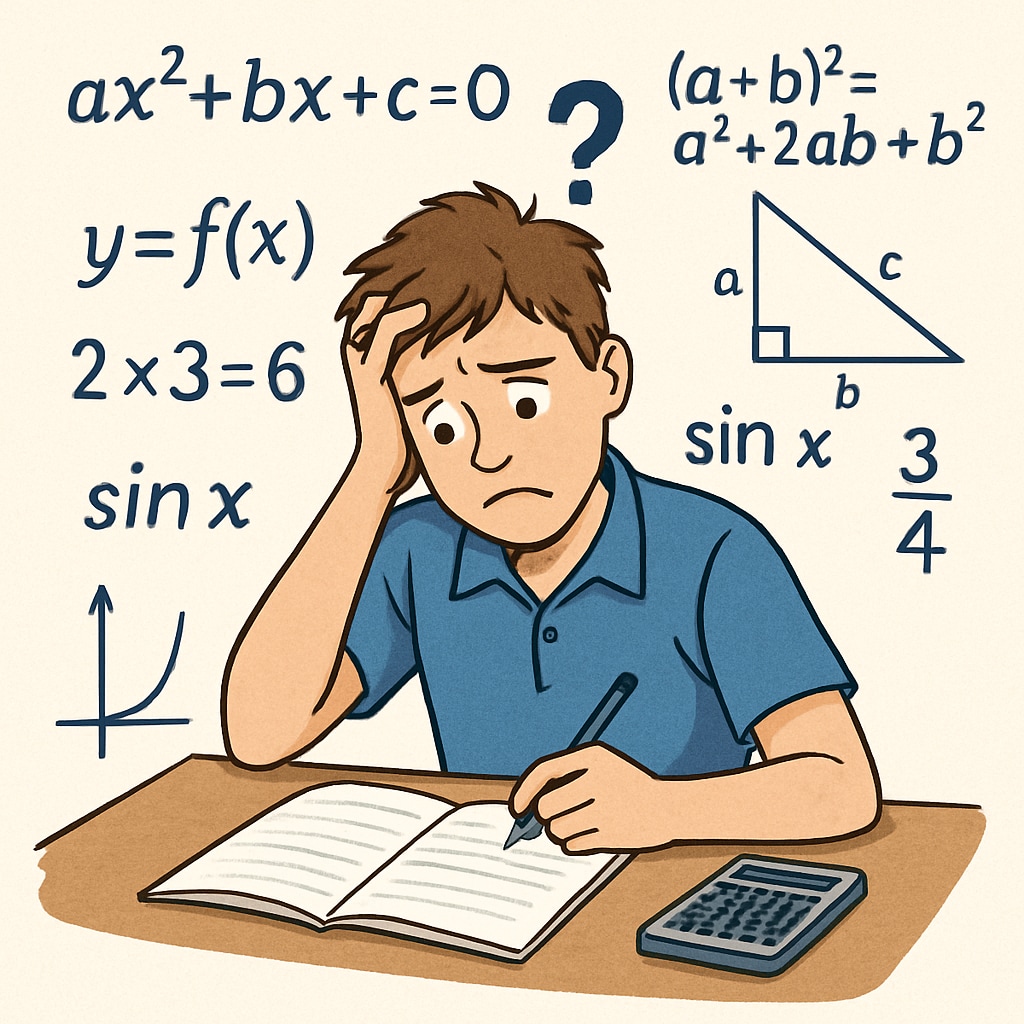 Student experiencing math exam anxiety.
