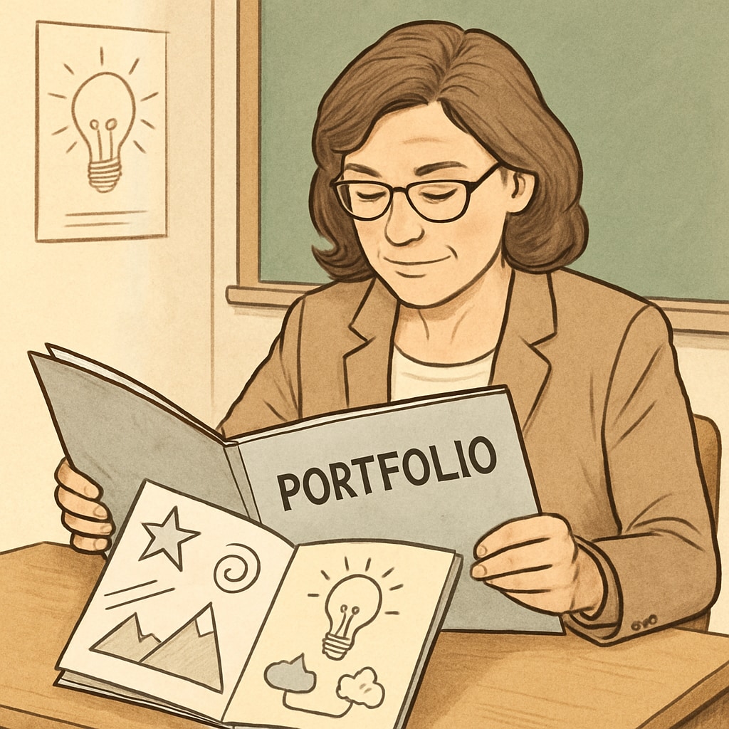 Portfolio assessment showcasing creativity and critical thinking skills in K12 education.