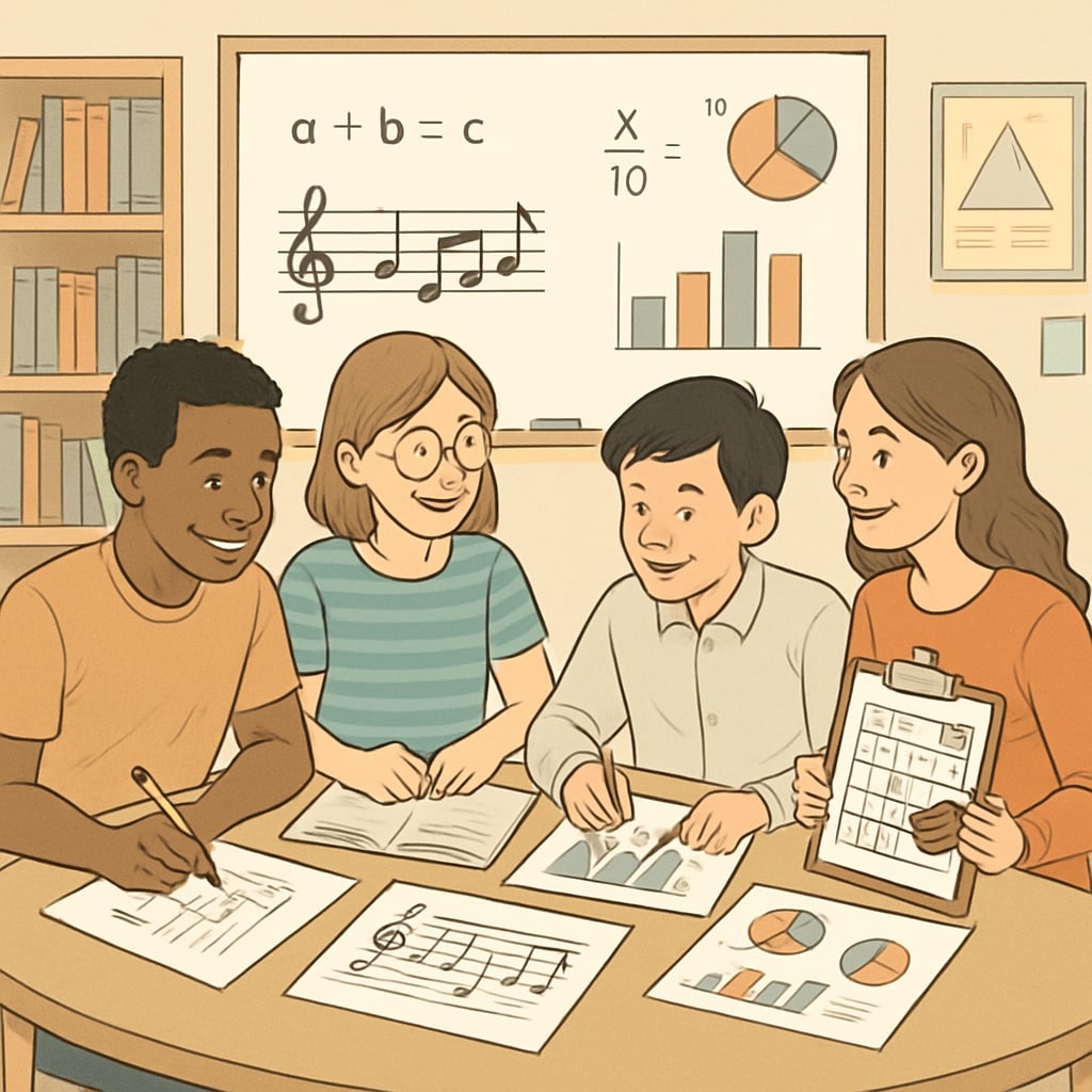 Math education, student motivation, teaching strategies demonstrated through collaborative learning.